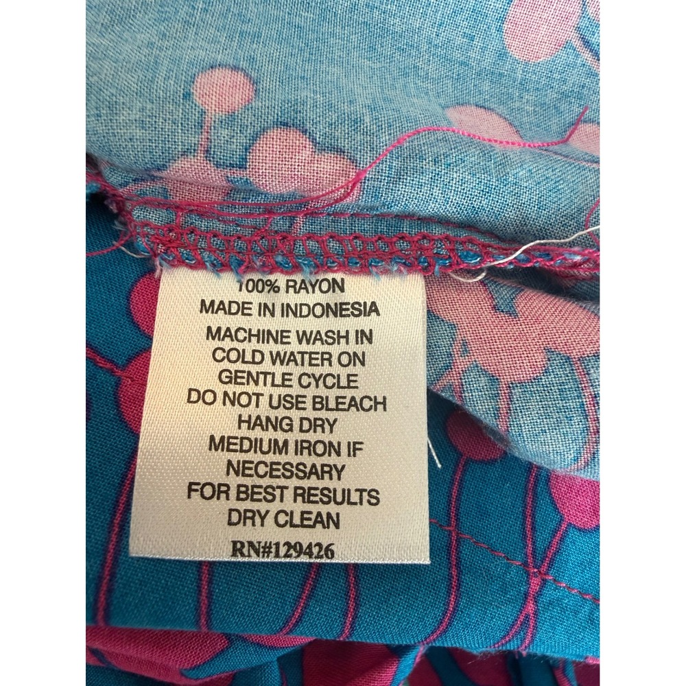 Escapada Floral Halter Romper Tropical Resort Print Blue Pink Small - Picture 5 of 5